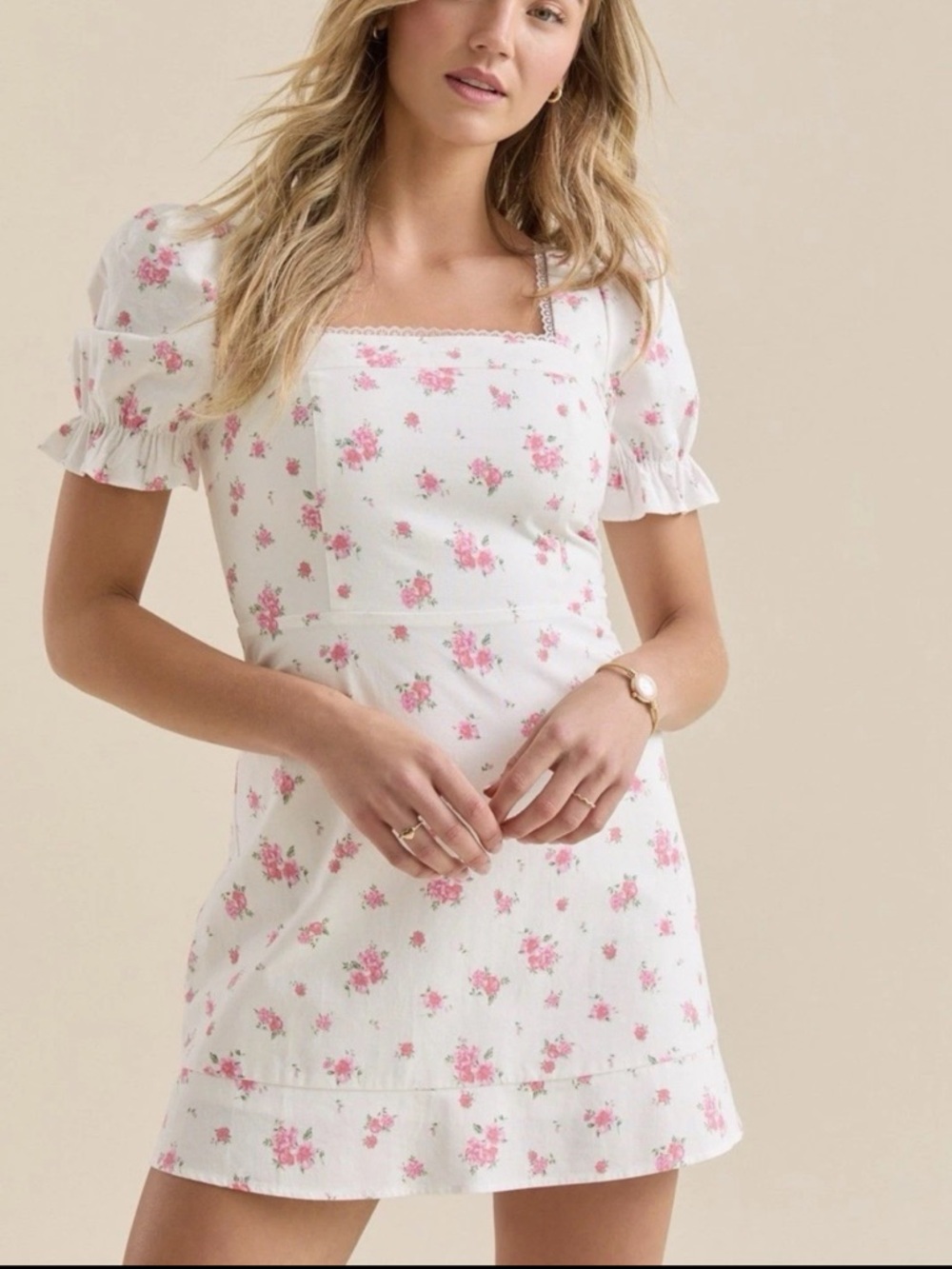 Altar’d State Pink Lucia Floral Mini Dress Size XL New